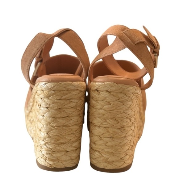 Marc Fisher LTD Nelly Espadrille Wedge Sandals Blush Suede Ankle Strap Size 8M - Picture 11 of 12